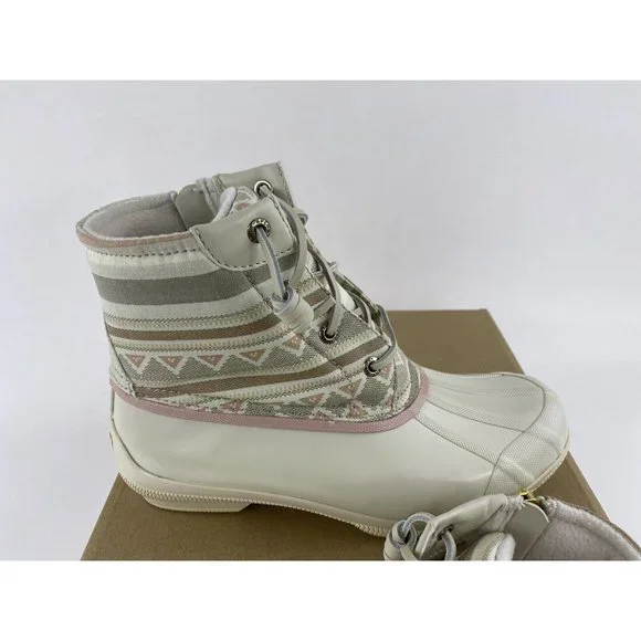 Sperry Top Sider Women's Duck Boots Tan Pink Pattern Syren Gulf Playa STS87057 - Picture 4 of 11